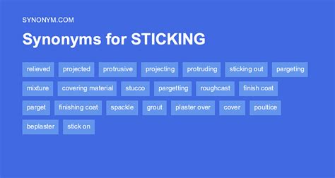 synonyms for sticking.